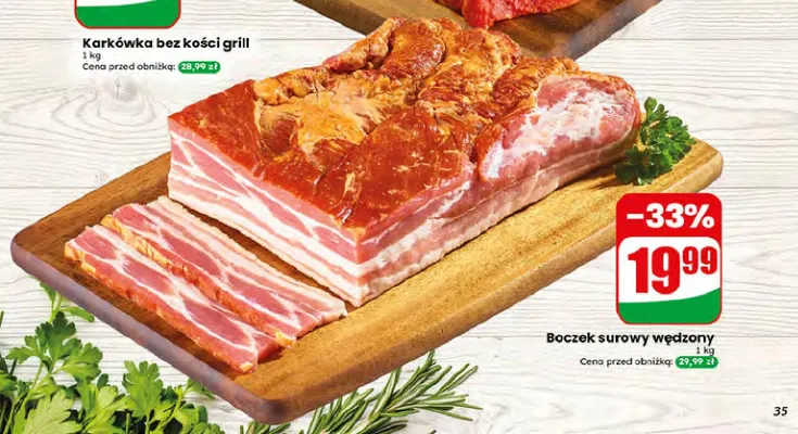 Boczek surowy wędzony Agro Rydzyna promocja w Dino