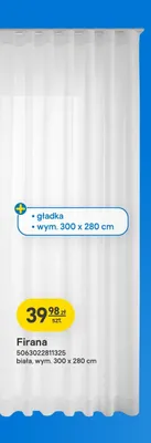 Firana gładka biała promocja w Castorama