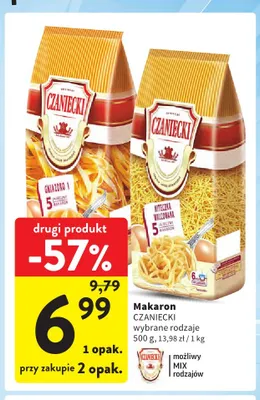 Makaron Czaniecki Gniazdko 1 promocja w Intermarche