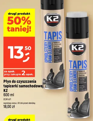 Płyn do czyszczenia tapicerki samochodowej K2 Tapis promocja w Dealz