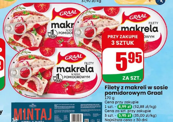 Filety z makreli w sosie pomidorowym Graal promocja w Dino