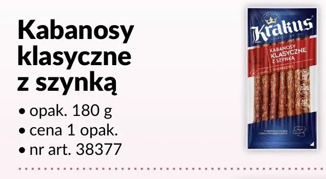 Kabanosy klasyczne z szynką Krakus promocja w Makro