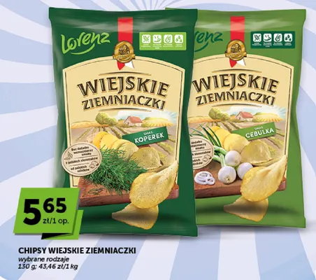 Chipsy Wiejskie Ziemniaczki koperek promocja w Euro Sklep