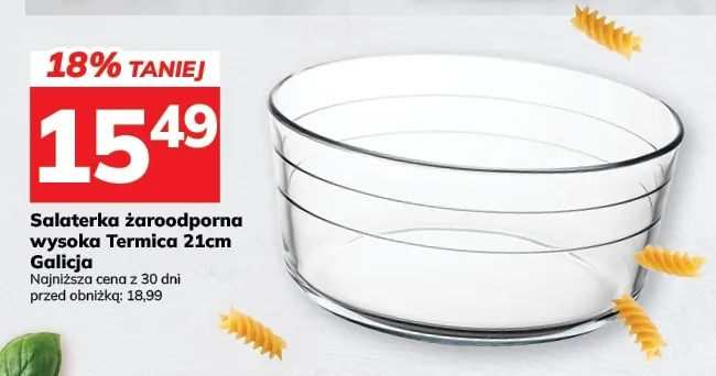 Salaterka żaroodporna wysoka Termica 21 cm Galicja promocja w Hitpol