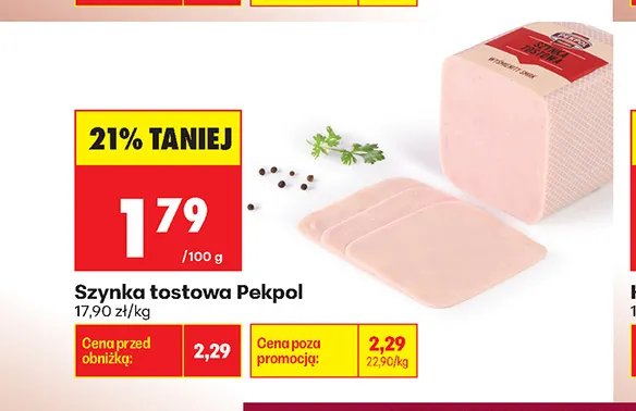 Szynka tostowa Pekpol promocja w Biedronka