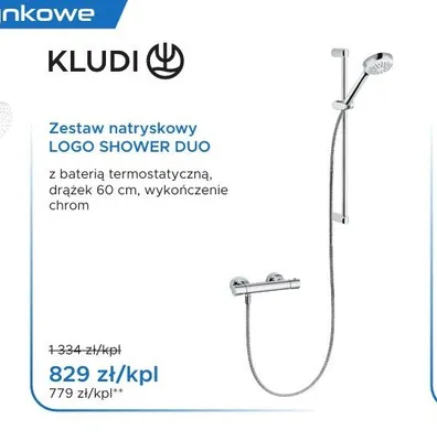 Zestaw natryskowy Kludi Logo Shower Duo promocja w Blu Salony Łazienek