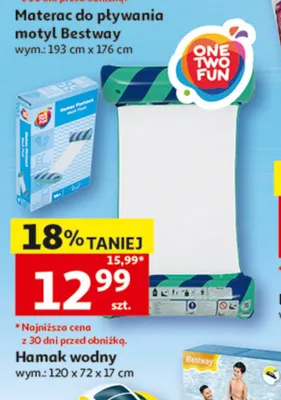Hamak wodny 120x72x17cm promocja w Auchan