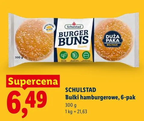 Bułki hamburgerowe Schulstad 6-pak promocja w Lidl