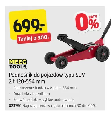 Podnośnik do pojazdów typu Suv 2 t 120-554 mm Meec Tools promocja w Jula