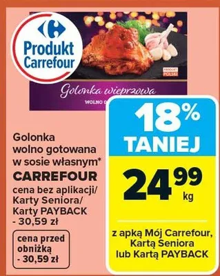 Golonka wolno gotowana w sosie własnym promocja w Carrefour Market