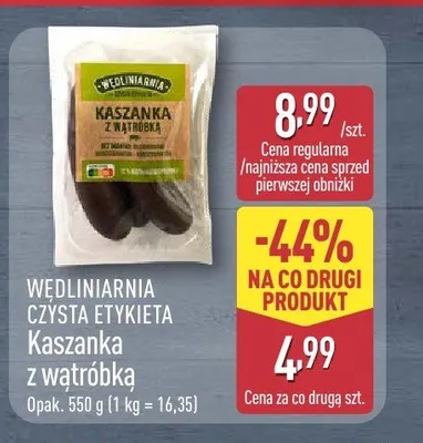 Kaszanka z wątróbką Wędliniarnia Czysta Etykieta promocja w Aldi