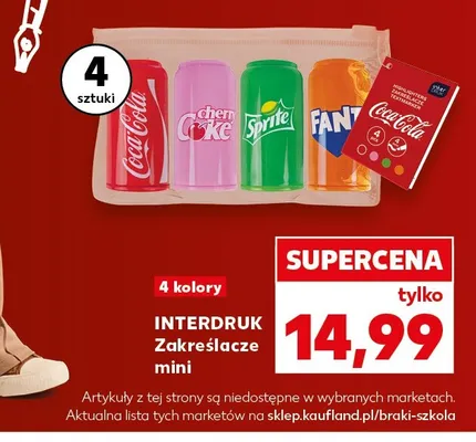 Zakreślacze mini Interdruk Coca-Cola 4-pak promocja w Kaufland