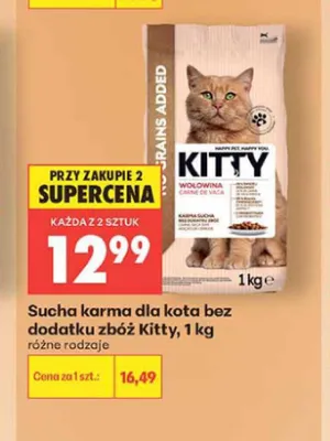 Sucha karma dla kota Kitty bez dodatku zbóż z wołowiną promocja w Biedronka