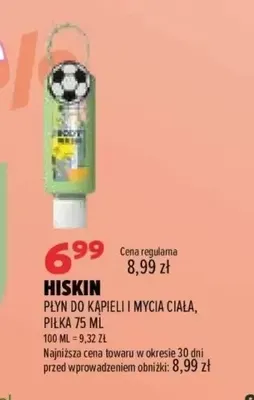 Płyn do kąpieli i mycia ciała piłka Hiskin promocja w Drogerie Natura
