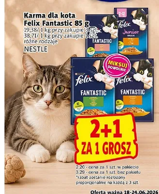 Karma dla kota Felix Fantastic promocja w Prim Market