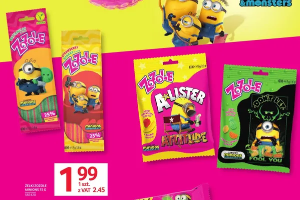 Żelki Zozole Minions A-Lister Attitude promocja w Selgros