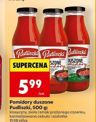 Pomidory duszone karmelizowana cebula i szalotka Pudliszki promocja w Biedronka