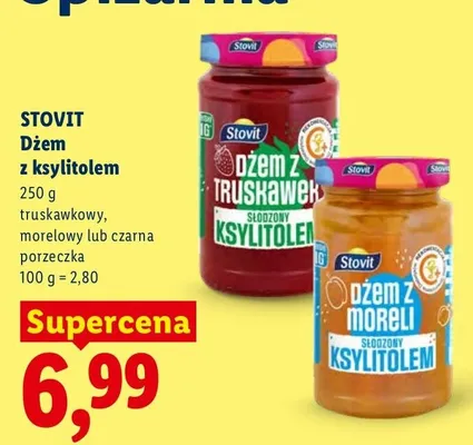 Dżem z ksylitolem truskawkowy Stovit promocja w Lidl