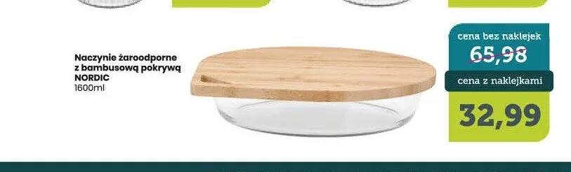 Naczynie żaroodporne z bambusową pokrywą Ravi Decor Nordic 1600 ml promocja w TOPAZ