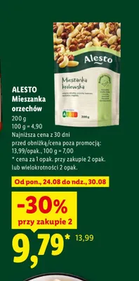 Mieszanka orzechów królewska Alesto promocja w Lidl