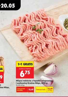 Mięso mielone z łopatki wieprzowej i wołowiny Kraina Mięs promocja w Biedronka