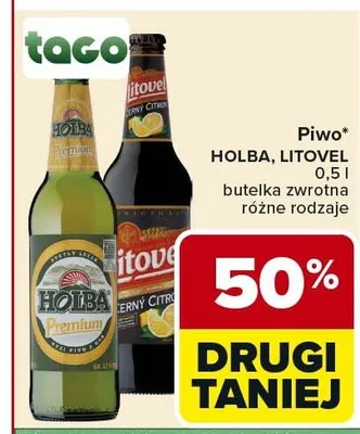 Piwo HOLBA, LITOVEL 0.5l różne rodzaje promocja w Carrefour