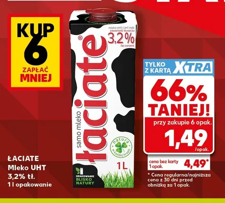 Mleko UHT Łaciate 3,2% promocja w Kaufland