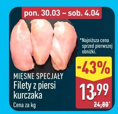 Filety z piersi kurczaka promocja w Aldi