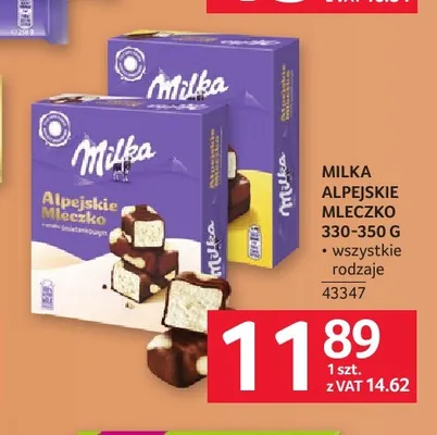 Milka Alpejskie Mleczko promocja w Selgros