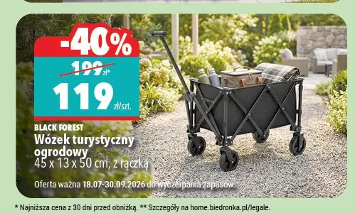 Wózek turystyczny ogrodowy Black Forest promocja w Biedronka Home