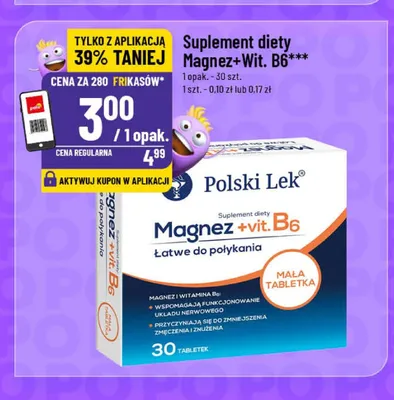 Suplement diety Magnez+Wit. B6 Polski Lek promocja w POLOmarket
