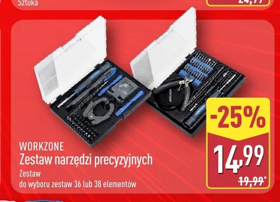 Zestaw narzędzi precyzyjnych Workzone promocja w Aldi