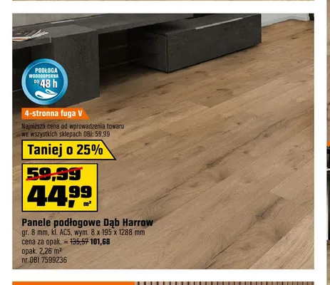 Panele podłogowe Dąb Harrow promocja w OBI