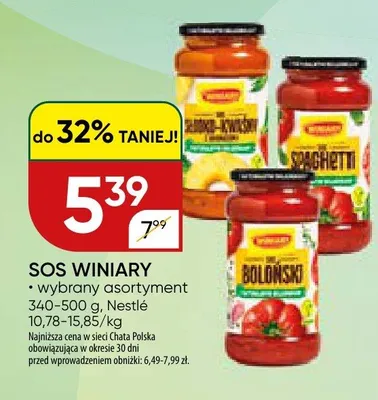 Sos Winiary wybrany asortyment promocja w Chata Polska
