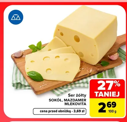 Ser żółty Sokół Mlekovita promocja w Carrefour Market