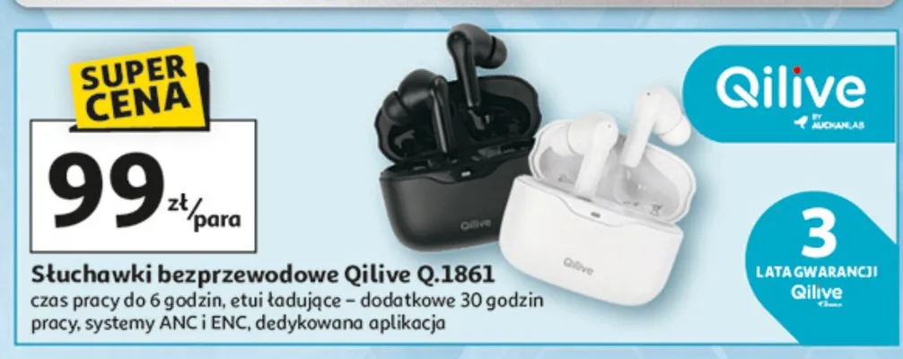 Słuchawki bezprzewodowe Qilive Q.1861 promocja w Auchan