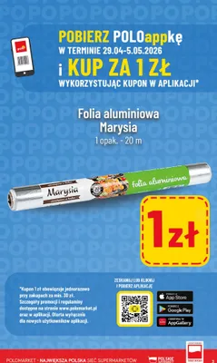 Folia aluminiowa Marysia 20m promocja w POLOmarket
