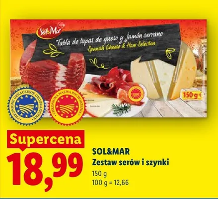 Zestaw serów i szynki Sol&Mar promocja w Lidl