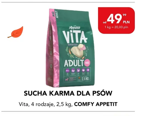 Sucha karma dla psów Vita Comfy Appetit promocja w Aquael zoo