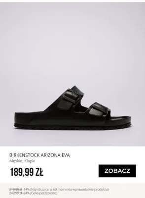 Klapki męskie Birkenstock Arizona EVA promocja w Sizeer