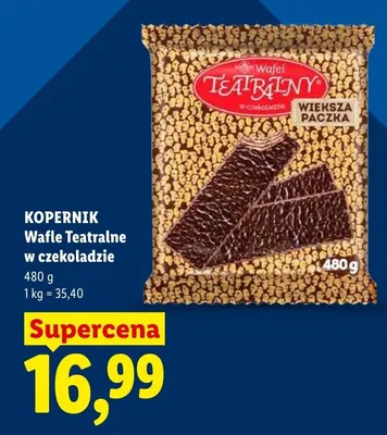 Wafle Teatralne w czekoladzie Kopernik promocja w Lidl