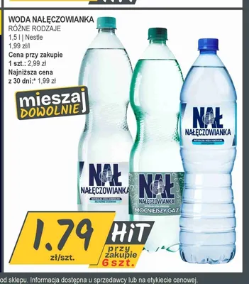 Woda gazowana Nałęczowianka delikatnie promocja w Słoneczko