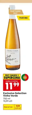 Wino półwytrawne białe Exclusive Selection Vinho Verde promocja w Biedronka