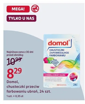 Chusteczki zapobiegające farbowaniu ubrań promocja w Rossmann