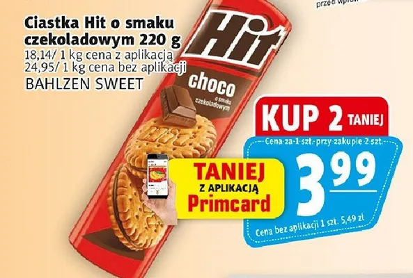 Ciastka Hit o smaku czekoladowym BAHLZEN SWEET promocja w Prim Market
