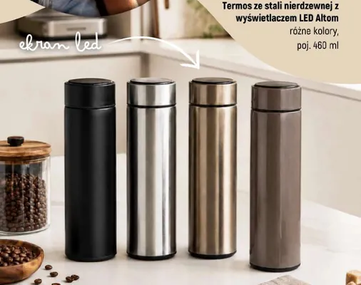 Termos ze stali nierdzewnej z wyświetlaczem LED Altom 460 ml promocja w Dealz