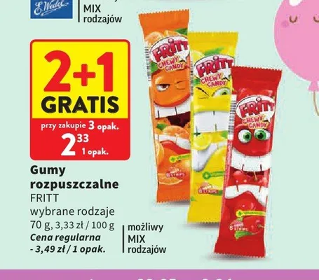 Gumy rozpuszczalne Fritt promocja w Intermarche