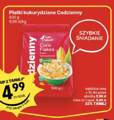Płatki kukurydziane Codzienny promocja w Delikatesy Centrum