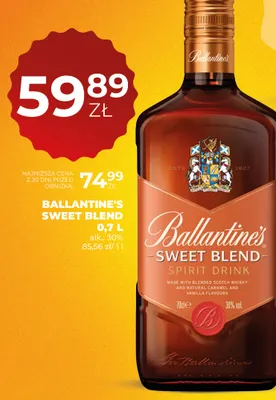 Napój spirytusowy Ballantine's Sweet Blend promocja w Duży Ben