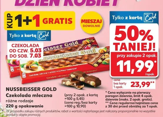 Czekolada mleczna różne rodzaje promocja w Kaufland